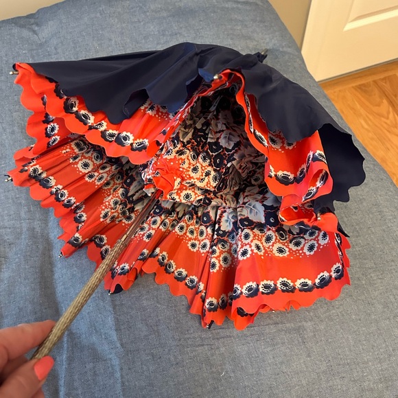 Elegant Navy and Red Women's Parisian Umbrella - Picture 3 of 8